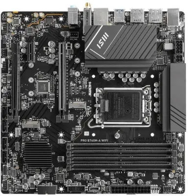 MSI PRO B760M-A WIFI {Soc-1700, Intel B760, 4xDDR5, mATX AC`97 8ch(7.1) 2.5Gg+HDMI+DP}