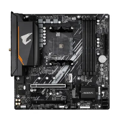 Материнская плата Gigabyte B550M AORUS ELITE AX Soc-AM4 AMD B550 4xDDR4 mATX AC`97 8ch(7.1) GbLAN RAID+DVI+HDMI