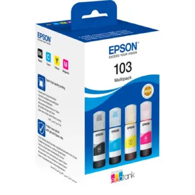 EPSON C13T00S64A  Контейнер 103 набор чернил для L1110/L3100/3101/3110/3150/3151, 65 мл. 4-COLOUR