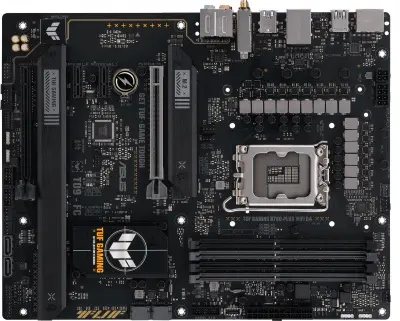 ASUS TUF GAMING B760-PLUS WIFI D4  (Socket 1700, ATX, 4xDDR4(128GB),DP/HDMI, 1xPCIe 5.0x16/1xPCIe 3.0x16/2xPCIe 3.0, 1xLAN (2.5GbE), Wi-Fi, BT, 4xSATA 6Gb/s, 3xM.2, 1xType-C, 4xUSB 3.2, 1xUSB 2.0)