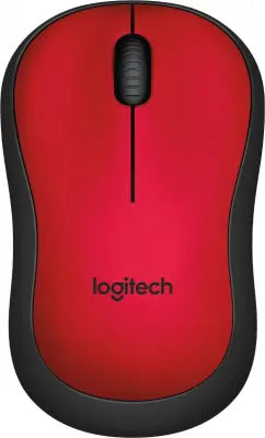 Мышь Logitech Silent M220 красный/черный оптическая (1000dpi) silent беспроводная USB (2but)