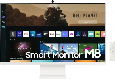 Монитор Samsung 32" M8 LS32BM801UIXCI белый VA LED 16:9 HDMI M/M TV матовая HAS 400cd 178гр/178гр 3840x2160 60Hz 4K USB 6.7кг
