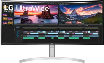 Монитор LG 38" UltraWide 38WN95C-W белый IPS LED 1ms 21:9 HDMI M/M матовая HAS Pivot 1000:1 450cd 178гр/178гр 3840x1600 DisplayPort UWQHD USB 8.32кг