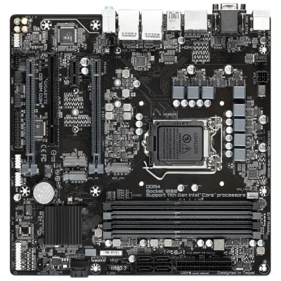 Gigabyte Q570M D3H, Socket 1200, Intel®Q570, 4xDDR4-3200, D-SUB+HDMI+DP+DP, 2xPCI-Ex16, 1xPCI-Ex1, 1xPCI, 6xSATA3(RAID 0/1/5/10), 2xM.2, 8Ch Audio, 2xGLan, (2+4)xUSB2.0, (5+2)xUSB3.2, (1+0)xUSB3