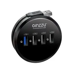 HUB GR-314UB Ginzzu USB 3.0/2.0, 4 port (1xUSB3.0+3xUSB2.0)