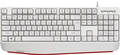 Клавиатура Defender Atom HB-546 белый USB Multimedia for gamer (подставка для запястий) (45547)