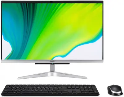 Моноблок Acer Aspire C24-420 23.8" Full HD Ryzen 3 3250U (2.6) 8Gb 1Tb 5.4k SSD256Gb RGr CR Windows 10 GbitEth WiFi BT 65W клавиатура мышь Cam серебристый 1920x1080