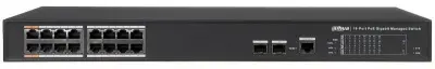 Коммутатор Dahua DH-PFS4218-16GT-240 (L2) 16x1Гбит/с 2SFP 14PoE+ 2PoE++ 240W управляемый