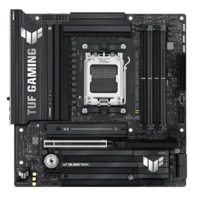 ASUS TUF GAMING B850M-PLUS WIFI (Socket AM5, mATX, 4xDDR5(256GB), DP/HDMI, 1xPCIe 5.0x16/1xPCIe 4.0x1, 1xLAN (2.5GbE), Wi-Fi, BT, 4xSATA 6Gb/s, 3xM.2, 1xType-C, 7xUSB 3.2, 4xUSB 2.0)
