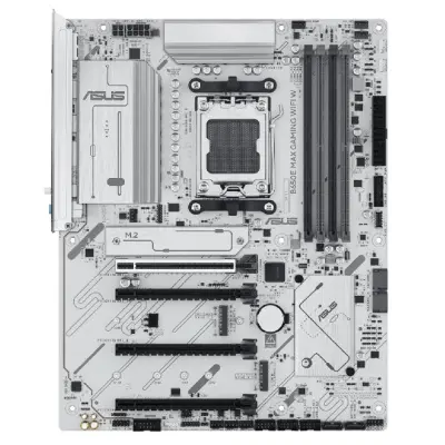 ASUS B650E MAX GAMING WIFI W (SocketAM5, ATX, 4xDDR5(256GB), DP/HDMI, 1xPCIe 5.0x16/1xPCIe 4.0x16, 2xPCIe 3.0x16, 1xLAN (2.5GbE), Wi-Fi, BT, 4xSATA 6Gb/s, 3xM.2, 1xType-C, 5xUSB 3.2, 2xUSB 2.0)
