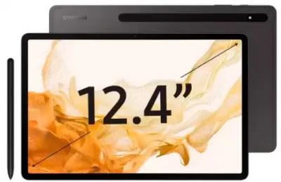 Планшет Samsung Galaxy Tab S8+ SM-X806 Snapdragon 898 2.99 8C RAM8Gb ROM128Gb 12.4" Super AMOLED 2800x1752 3G 4G Android 12 графит 13Mpix 12Mpix BT GPS WiFi Touch microSD 1Tb 10090mAh 8hr