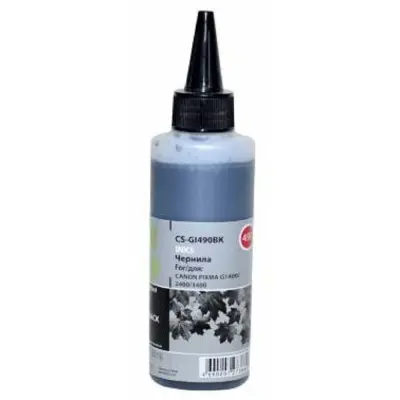 Cactus Чернила CS-GI490BK для Canon Pixma G1400/G2400/G3400, черный, 100мл