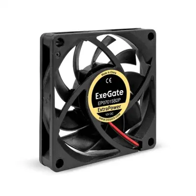 Exegate EX295232RUS Вентилятор 12В DC ExeGate ExtraPower EP07015B2P (70x70x15 мм, 2-Ball (двойной шарикоподшипник), 2pin, 3100RPM, 28dBA)
