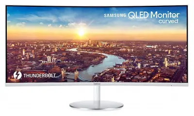 Монитор Samsung 34" C34J791WTR белый VA LED 4ms 21:9 HDMI M/M полуматовая HAS 3000:1 300cd 178гр/178гр 3440x1440 DisplayPort USB 7.7кг