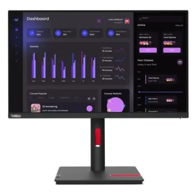 LCD Lenovo 23.8" T24i-30 ThinkVision черный {IPS 1920x1080 60Hz 4ms 178/178 250cd 1000:1 Tilt Swivel Pivot} [63CFMATXEU/63CFXAR1CB]