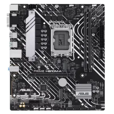 ASUS PRIME H610M-A-CSM (Socket 1700, mATX, 2xDDR5(96GB), VGA/DP/HDMI, 1xPCIe 4.0x16/1xPCIe 3.0, 1xLAN, 4xSATA 6Gb/s, 2xM.2, 1xM.2 E key, 2xUSB 3.2, 2xUSB 2.0, 2xPS/2)