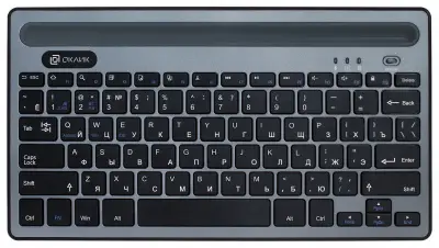 Клавиатура Оклик 845M серый/черный USB беспроводная BT/Radio slim Multimedia (1680661)