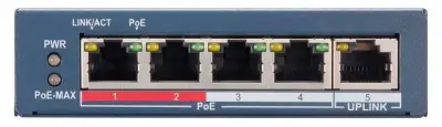 Коммутатор HiWatch SWT-1105P 5x100Mb 4PoE 60W управляемый
