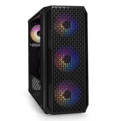 Exegate EX294406RUS Корпус Miditower ExeGate Mistery X4-NPX700 (ATX, БП 700NPX с вент. 12см, 2*USB+1*USB3.0, HD аудио, черный, 4 вент. 12см с RGB подсветкой, пылевые фильтры, боковая панель - закаленн