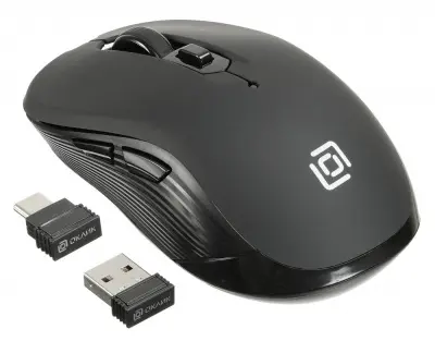 Мышь Оклик 610MWC черный оптическая 1600dpi беспров. USB/USB-C для ноутбука 6but (1158012)
