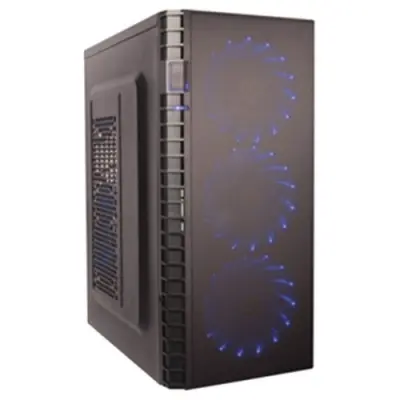 Exegate EX278421RUS Корпус Miditower Exegate EVO-7216 Black-Blue light, ATX, , 1*USB+1*USB3.0, Audio