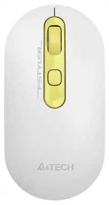 Мышь A4Tech Fstyler FG20 Daisy белый/желтый оптическая (2000dpi) беспроводная USB для ноутбука (4but)