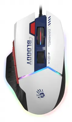 Мышь A4Tech Bloody W95 Max Sports синий/белый оптическая (12000dpi) USB (10but)