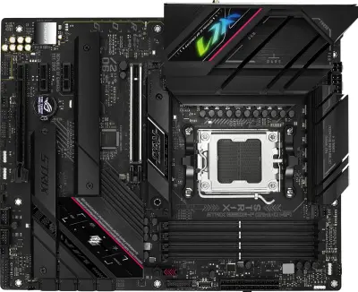 ASUS ROG STRIX B650E-F (Socket AM5, ATX, 4xDDR5(128GB), DP/HDMI, 1xPCIe 5.0x16/1xPCIe 4.0x16, 2xPCIe 4.0, 1xLAN (2.5GbE), Wi-Fi 6E, BT, 4xSATA 6Gb/s, 3xM.2, 2xType-C, 6xUSB 3.2, 4xUSB 2.0)