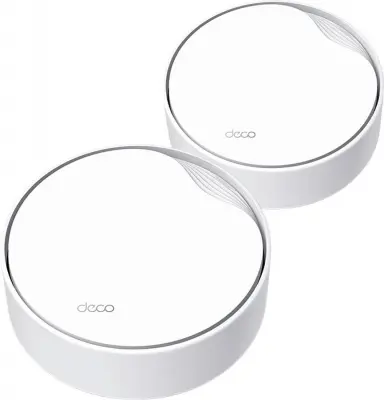 Бесшовный Mesh роутер TP-Link Deco X50-PoE (DECO X50-POE(2-PACK)) AX3000 1000/2500BASE-T белый (упак.:2шт)