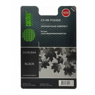 Cactus CS-RK-PGI450 Заправочный набор для Canon MG6340/5440/IP7240, черный, 60мл