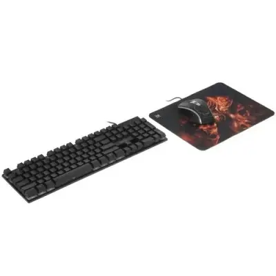 Клавиатура + мышь Defender Aura MKP-117 клав:черный мышь:черный USB slim LED (52117)