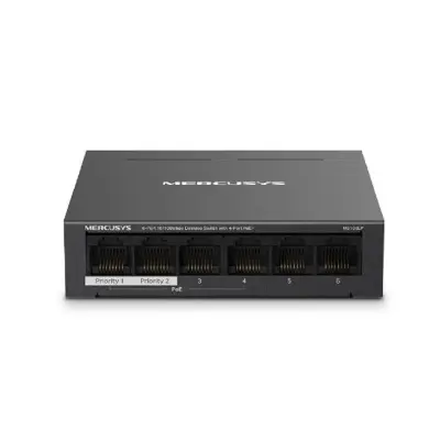 Коммутатор Mercusys MS106LP (L2) 6x100Мбит/с 4PoE+ 40W неуправляемый