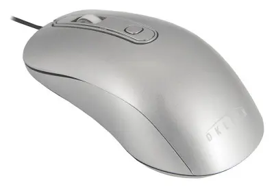 Мышь Оклик 155M серебристый оптическая 1600dpi USB 4but (337117)