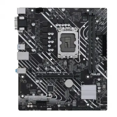 ASUS PRIME H610M-E D4-CSM (Socket 1700, mATX, 2xDDR4(64GB),  VGA/HDMI/DP, 1xPCIe 4.0x16/1xPCIe 3.0, 1xLAN, 4xSATA 6Gb/s, 2xM.2, 2xUSB 3.2, 2xUSB 2.0, 2xPS/2)