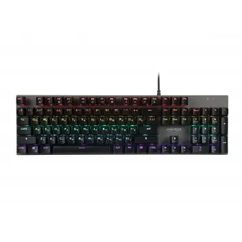 CBR KB 883 Armor, Клавиатура механическая игровая, USB, 104 кл., свитчи Huano Red, Anti-Ghosting, N-key rollover, Rainbow LED, 60 млн. наж., прорезин. ножки, корпус металл, длина каб. 1,8 м