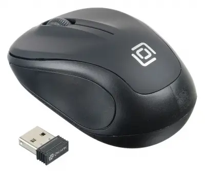Мышь Оклик 665MW черный оптическая 1600dpi беспров. USB для ноутбука 3but (1025130)