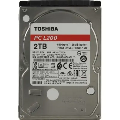 Жесткий диск Toshiba SATA-III 2TB HDWL120UZSVA Notebook L200 (5400rpm) 128Mb 2.5"