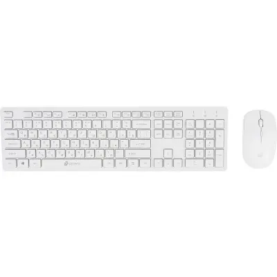 Клавиатура + мышь Oklick 240M White USB cordless slim Multimedia [1091258]