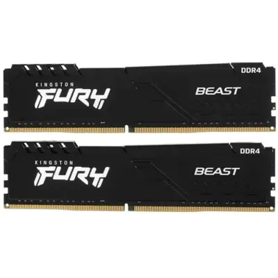 Память DDR4 2x8Gb 3200MHz Kingston KF432C16BBK2/16 Fury Beast Black RTL Gaming PC4-25600 CL16 DIMM 288-pin 1.35В kit dual rank с радиатором Ret