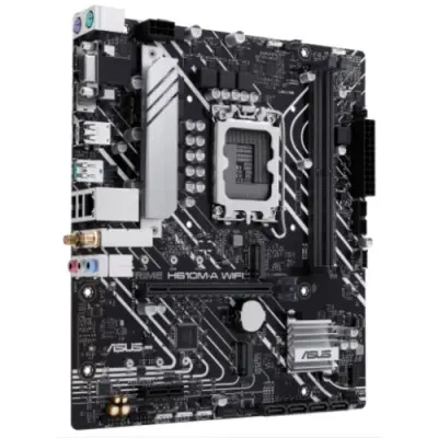 ASUS PRIME H610M-A WIFI (Socket 1700, mATX, 2xDDR5(96GB), VGA/DP/HDMI, 1xPCIe 4.0x16/1xPCIe 3.0, 1xLAN, Wi-Fi, BT, 4xSATA 6Gb/s, 2xM.2, 1xUSB 3.2, 4xUSB 2.0, 2xPS/2)