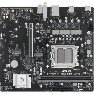ASUS A620M-F GAMING WIFI (Socket AM5, mATX, 4xDDR5(192GB), HDMI, 1xPCIe 4.0x16/2xPCIe 3.0x1, 2,5xLAN, 3xM.2, 2,5xLAN,WiFi 6E, BT, 2xUSB 3.2, 4xUSB 2.0,1xPS/2)