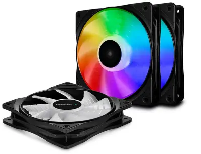 Вентилятор для корпуса Deepcool CF 120 ARGB 120х120x25 черный 4-pin 27дБ (упак.:3шт) (DP-FRGB-RF120-3C) Ret