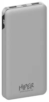 Мобильный аккумулятор Hiper MFX 10000 10000mAh 3A QC PD 2xUSB серебристый (MFX 10000 SILVER)