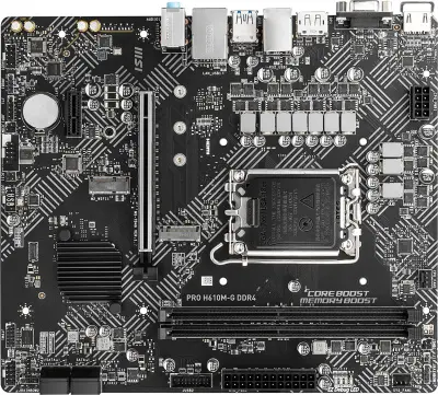MSI PRO H610M-G DDR4 {Intel H610 LGA1700 2xDDR4-3200 1xPCIex16 4xSATA 1xM.2 HDMI VGA DP / mATX}