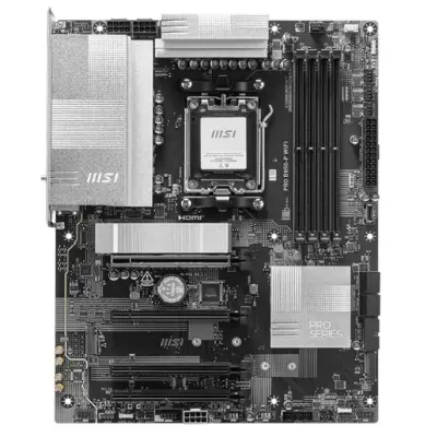 Материнская плата MSI PRO B850-P WIFI B850, AM5, 4*DDR5, 4*PCIEx16, 3*M.2, 3*TypeC, 1*USB3.2Gen2, 5*USB3.2Gen1, 8*USB2.0, 4*SATA3.0, 5G, HDMI, ATX, RTL