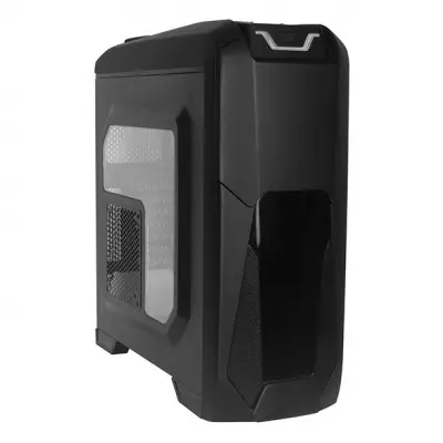 Exegate EX270558RUS Корпус Miditower Exegate EVO-8202 Black-Red light, ATX, , с окном, 2*USB+1*USB3.0, Audio