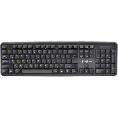 Exegate EX286178RUS Клавиатура Exegate LY-331L5 (USB, 104кл., Enter большой, шнур 2,55м, черная, OEM)