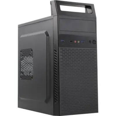 Exegate EX287417RUS Корпус Minitower ExeGate QA-409U2-400W-12 (mATX, БП XP400 с вент. 12см, ручка, 1*USB+2*USB3.0, аудио, черный)